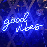 Blue Good Vibes Neon Sign